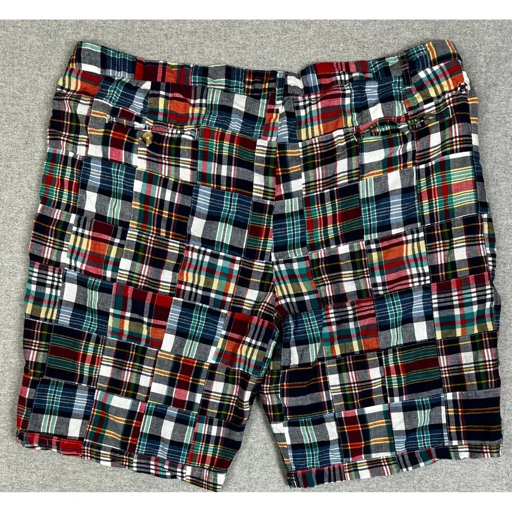Castaway Patchwork Madras Shorts Mens 42 Multi Color Preppy Plaid